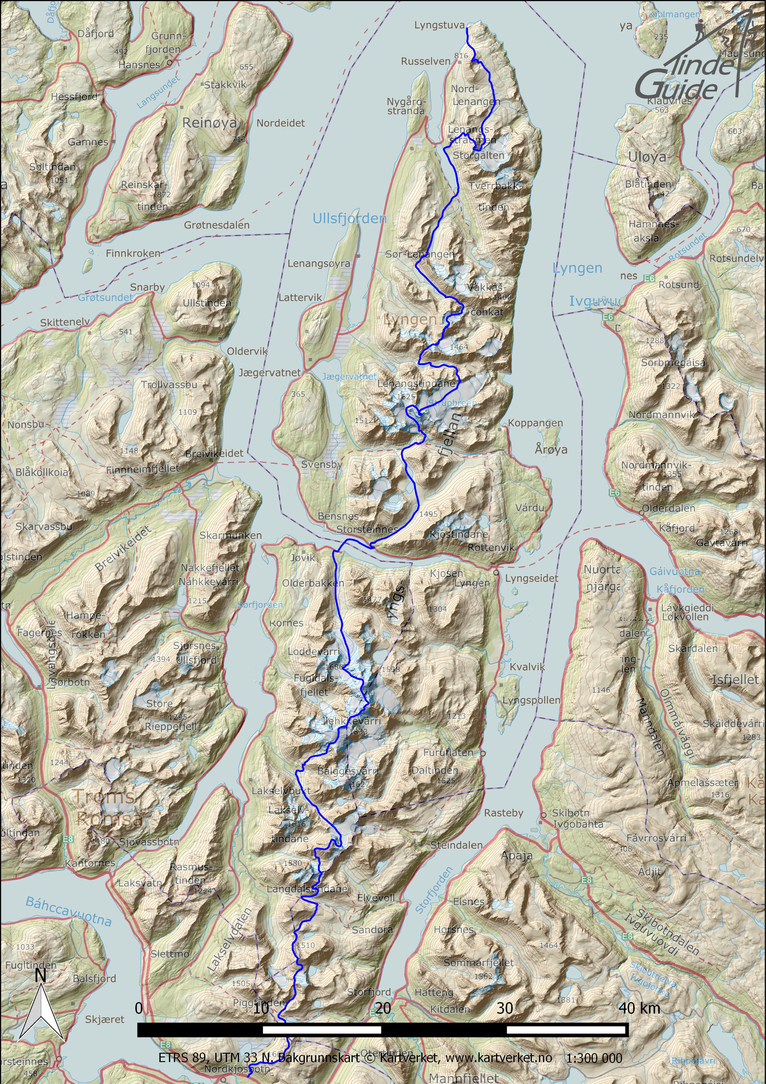 kart lyngen Lyngen på langs | The Lyngen Alpine Traverse | Tindeguide.no